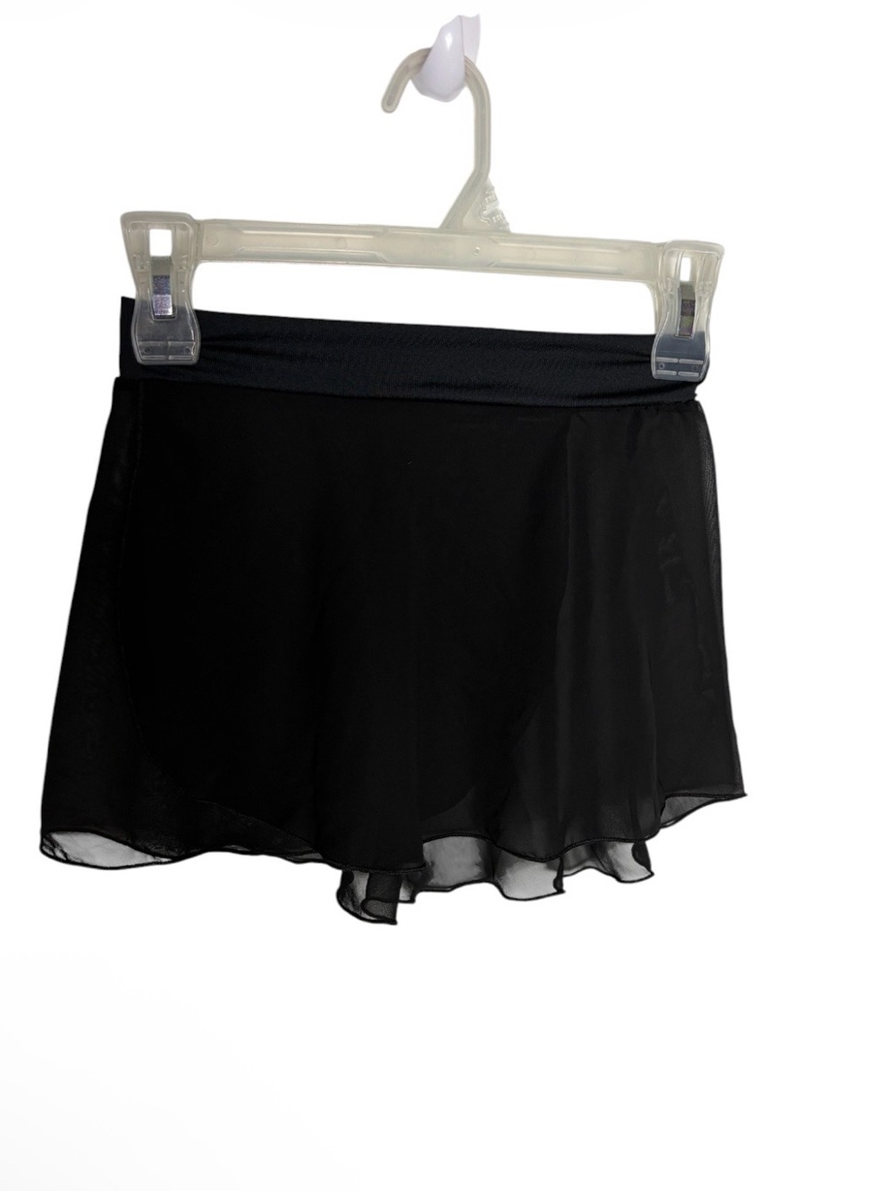 Black mesh semi sheer dance skirt